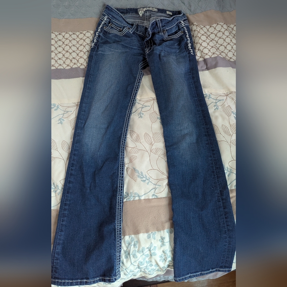 BKE Women's Boot Cut Jeans in Deep Blue